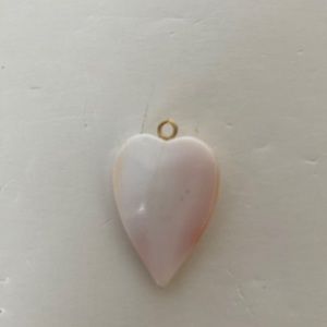 Z103- Vintage heart shaped pink colored shell pendant.